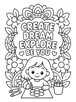 Free printable Inspiring Creativity Thought Bubble coloring page
