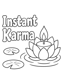 Free printable Instant Karma Floating Lotus Candle coloring page