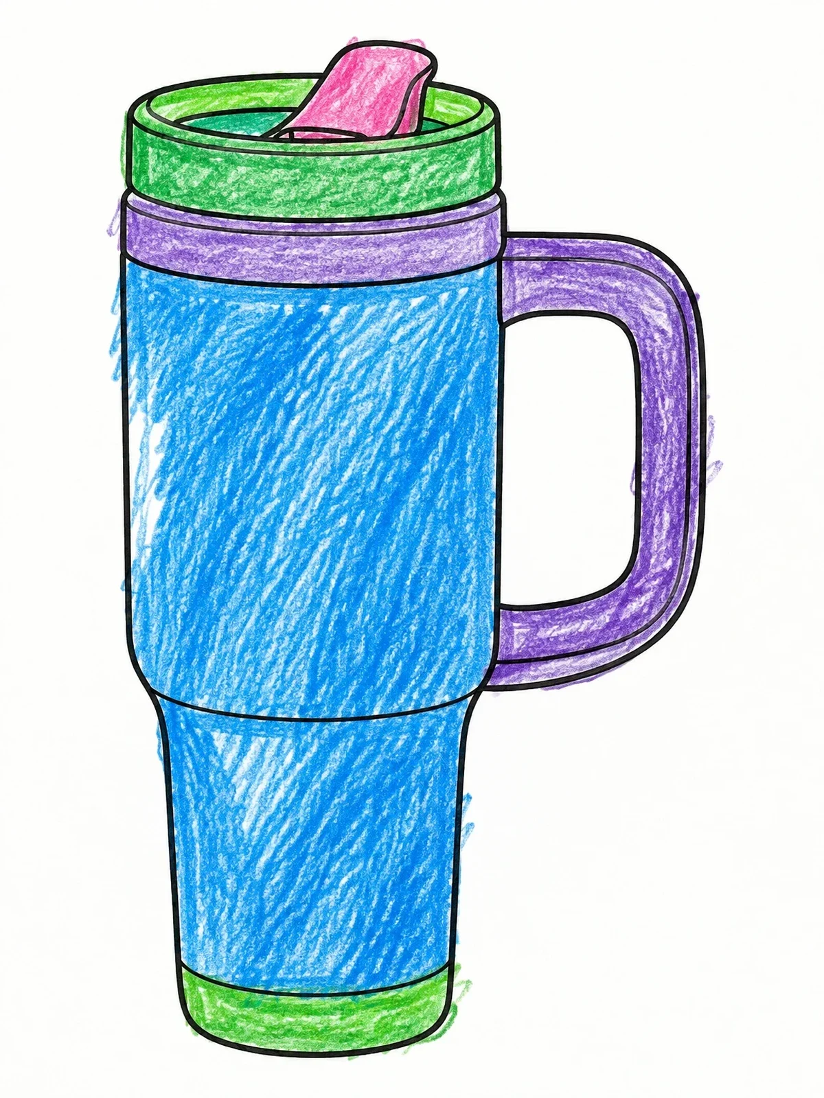 Colored example of the Insulated Picnic Travel Mug coloring page