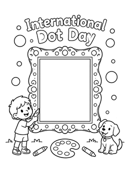 Free printable International Dot Day Picture Frame coloring page