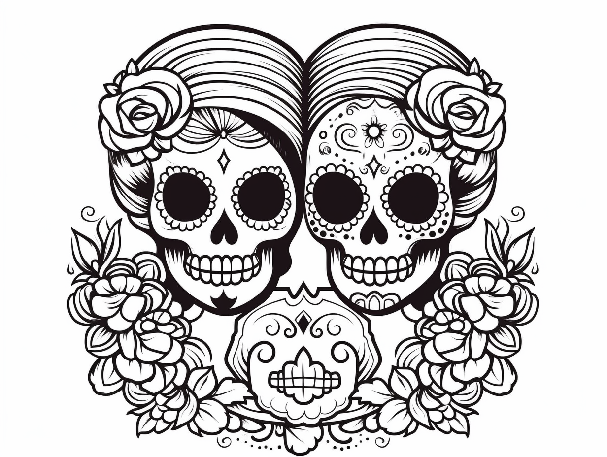 Intricate Calavera Patterns - Coloring Page