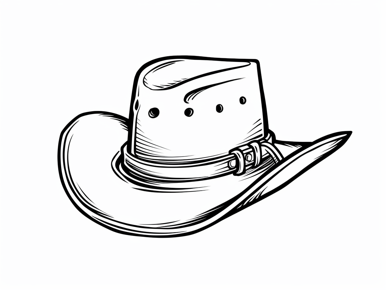 Intricate Cowboy Hat Design - Coloring Page