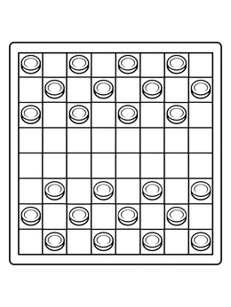 Free printable Checkers Board Game Pattern coloring page