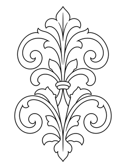 Free printable Elegant Filigree Scrollwork Ornament coloring page