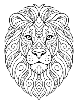Free printable Majestic Lion With Decorative Patterns coloring page