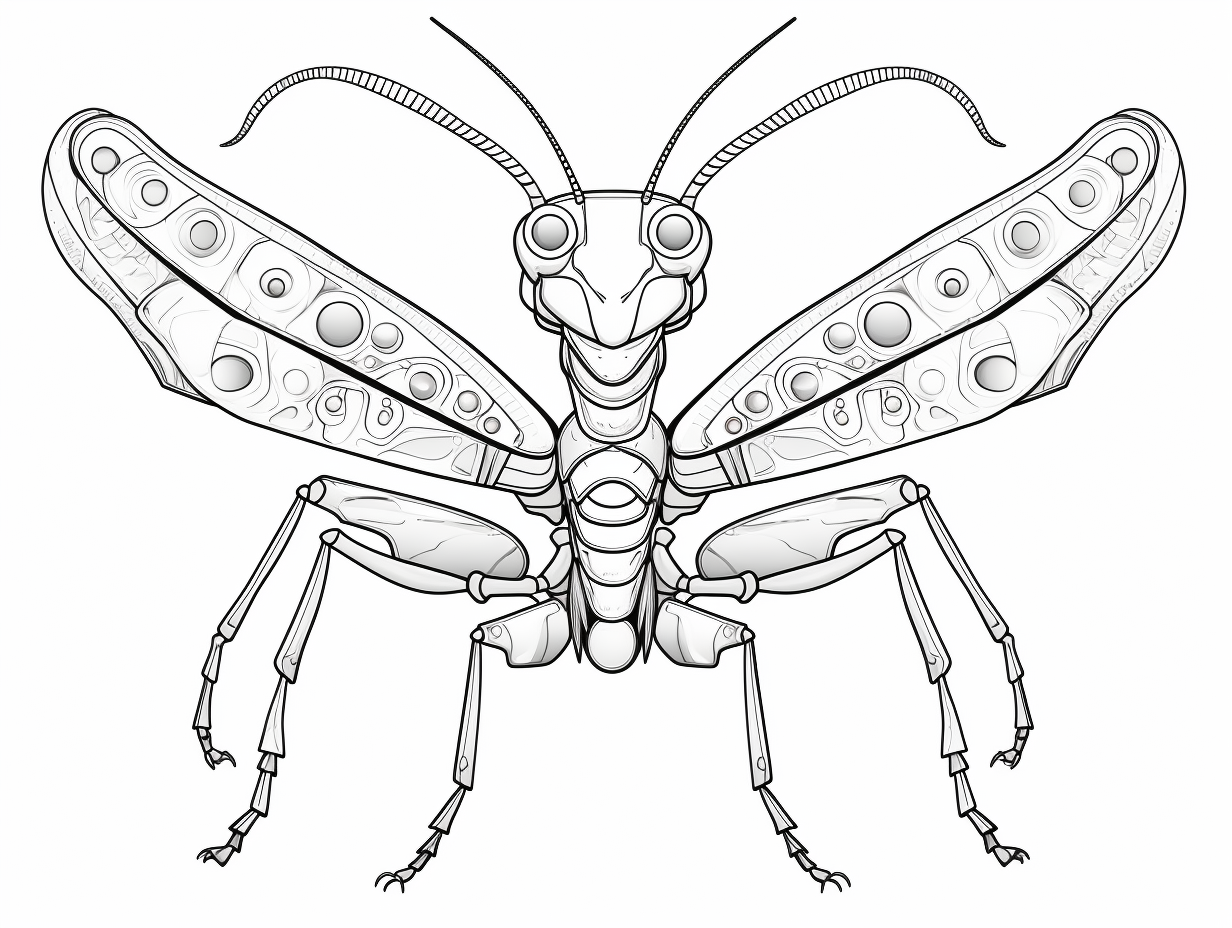 Intricate Mantis Coloring Sheet - Coloring Page