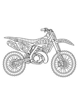 Free printable Intricate Motocross Dirt Bike Profile coloring page