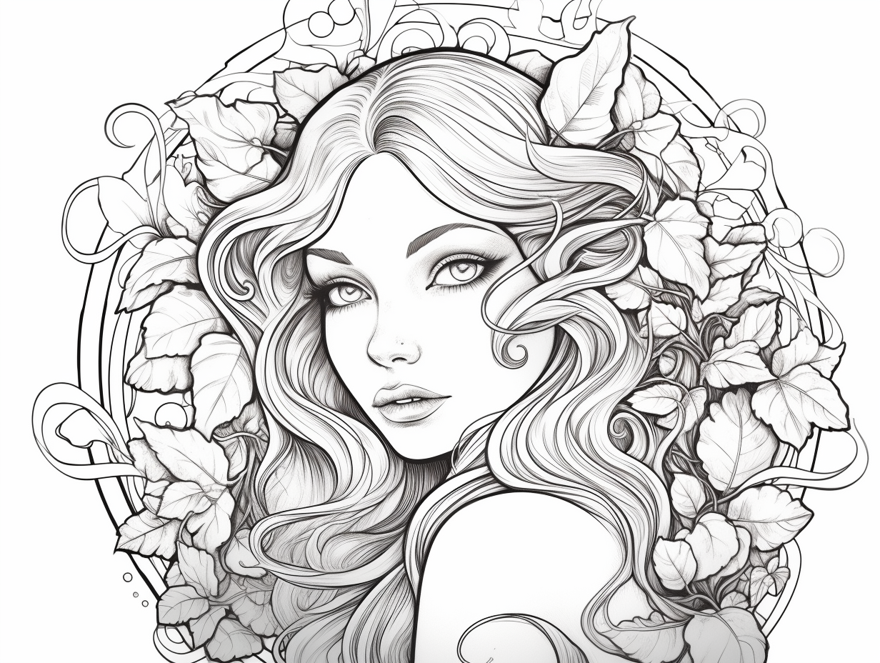 Intricate Poison Ivy Mandala For Relaxation - Coloring Page