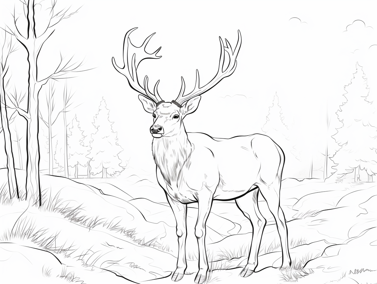 Intricate Reindeer Design To Color - Coloring Page