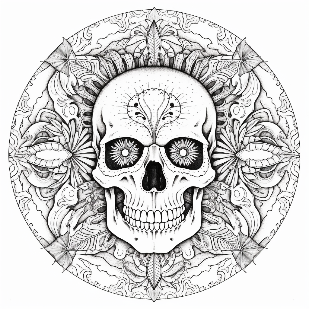 Intricate Skull Anatomy Coloring Page - Coloring Page