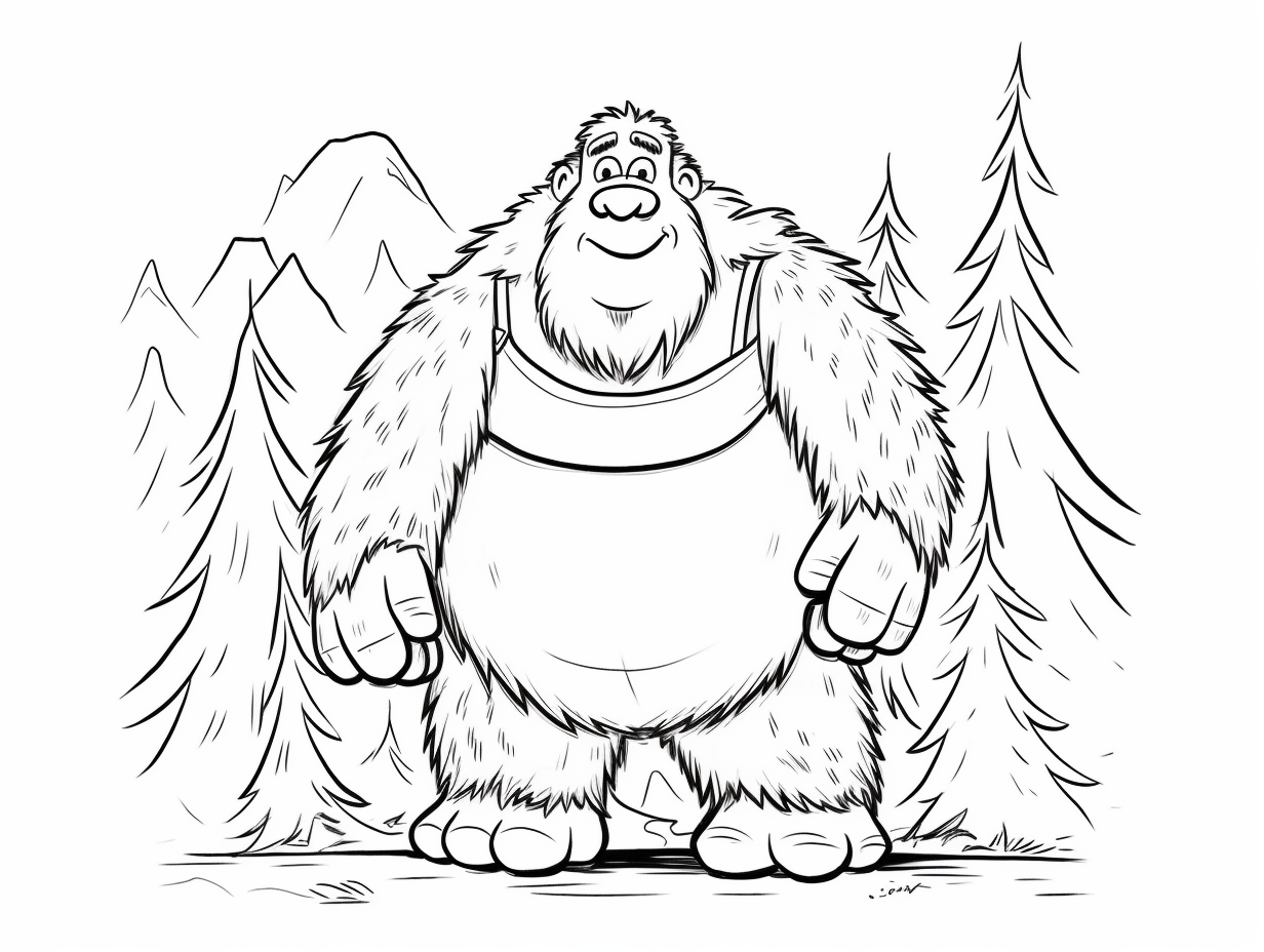 Intriguing Bigfoot Art To Color - Coloring Page