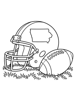 Free printable Iowa Football Helmet And Ball coloring page