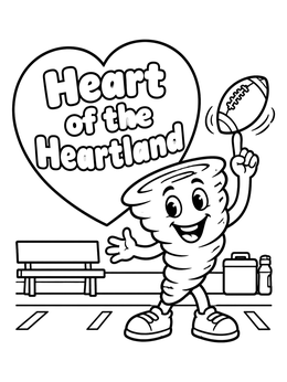 Free printable Friendly Cyclone Mascot On Sideline coloring page