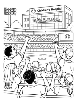 Free printable Iowa Hawkeye Wave To Children's Hospital coloring page