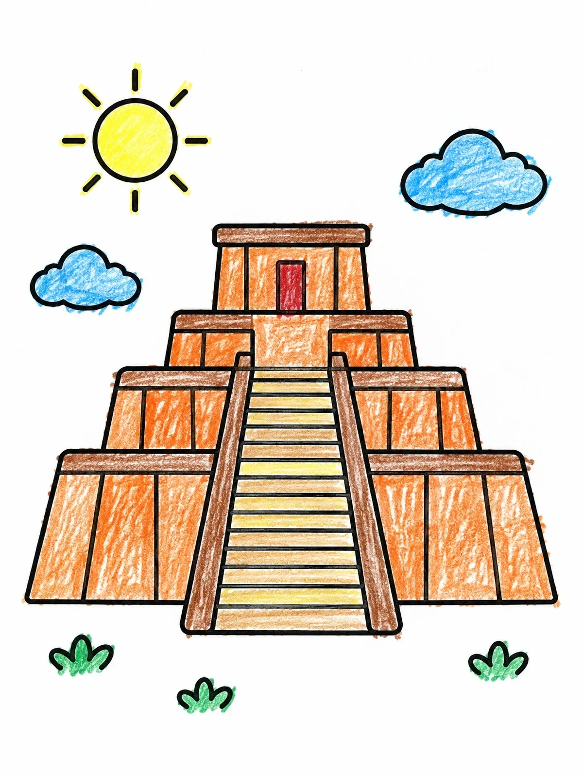Colored example of the Ancient Ziggurat Of Ur coloring page