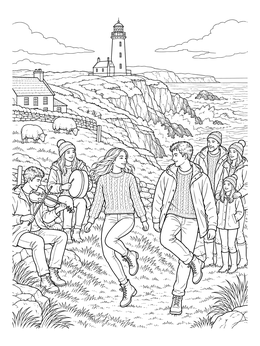 Free printable Irish Coastal Dance And Music coloring page
