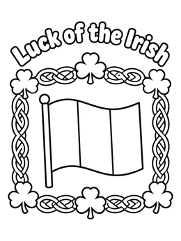Free printable Irish Flag With Celtic Border coloring page
