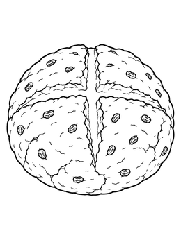 Free printable Traditional Irish Soda Bread Loaf coloring page