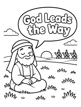 Free printable Isaac Meditating In The Field coloring page