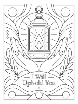 An inspiring isaiah coloring page showing cupped hands holding a glowing lantern.