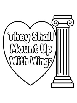 Free printable Temple Column And Scripture Heart coloring page