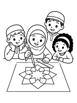 Free printable Children Drawing Geometric Pattern coloring page