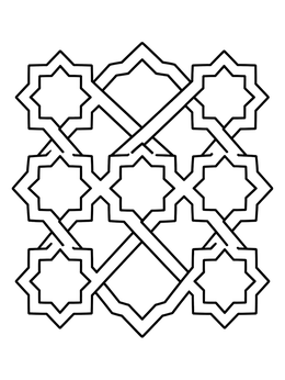 Free printable Geometric Eight Pointed Star Pattern coloring page