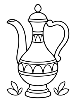 Free printable Traditional Ornate Water Ewer coloring page