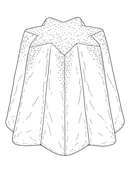 A dusted pandoro star cake on this christmas in italy coloring page.