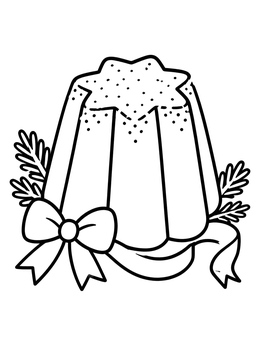 Free printable Italian Pandoro Cake With Ribbon coloring page