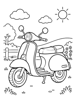 Free printable Classic Italian Motor Scooter coloring page