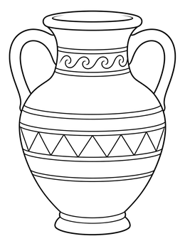 An ancient two-handled clay pitcher featured in this jacob and esau coloring page.