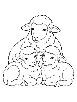 A peaceful flock of sheep in this jacob and esau coloring page.