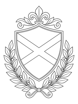 Free printable Jamaican Flag Heraldic Shield coloring page