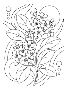 Free printable Jamaican Lignum Vitae Blossoms coloring page
