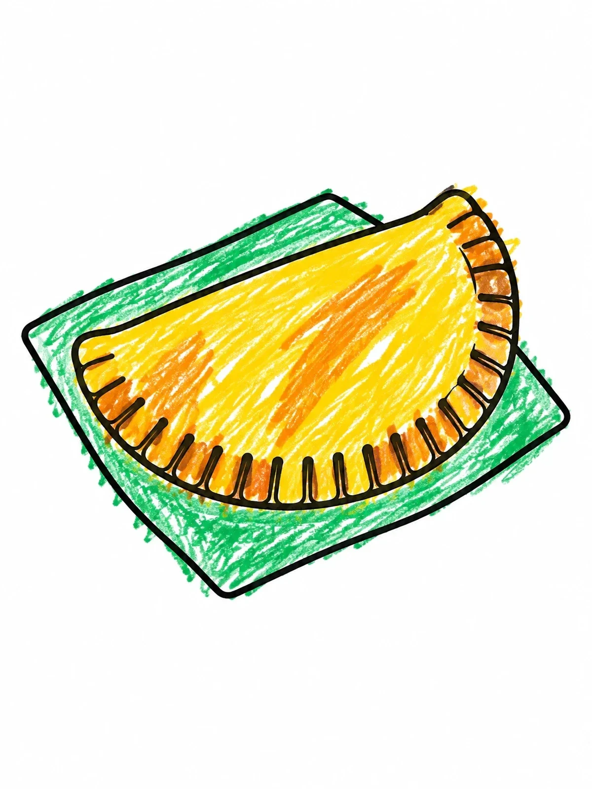 Colored example of the Crispy Jamaican Patty On Napkin coloring page