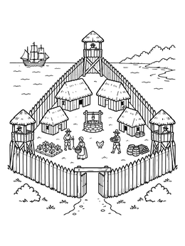 Free printable Historic Jamestown Triangular Fort coloring page