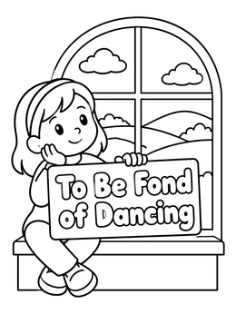 Free printable Girl Sitting By Arched Window coloring page