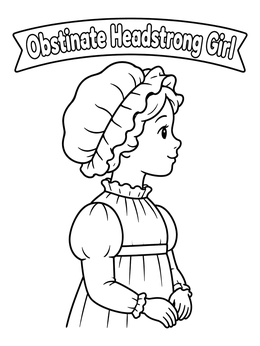 Free printable Obstinate Headstrong Regency Girl Portrait coloring page