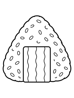 Free printable Cute Onigiri Rice Ball coloring page