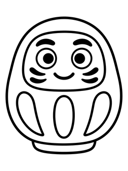 Free printable Cute Smiling Daruma Doll coloring page