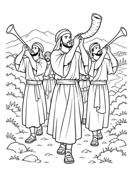 Free printable Musicians Leading The Army Of Judah coloring page