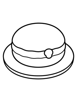 Free printable Jelly Donut On A Round Plate coloring page