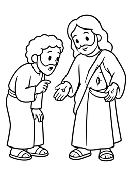 Free printable Jesus And Doubting Thomas coloring page