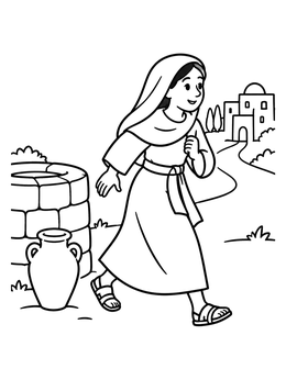 Free printable Samaritan Woman Hurrying To Town coloring page