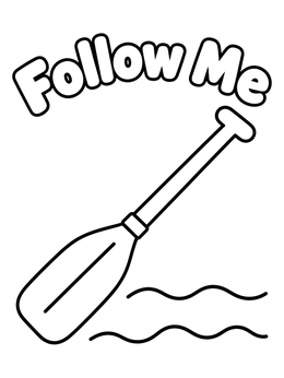 Free printable Boat Oar Follow Me Sign coloring page