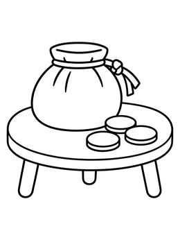 Free printable Coin Purse On Matthew's Table coloring page