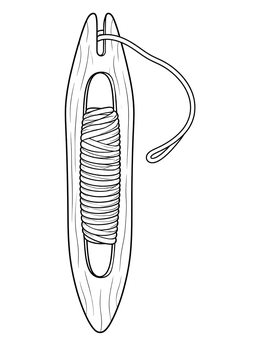 Free printable Traditional Wooden Net Shuttle Tool coloring page