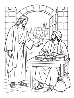 Free printable Jesus Calling Matthew The Tax Collector coloring page