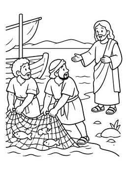 Free printable Jesus Calling Peter And Andrew coloring page